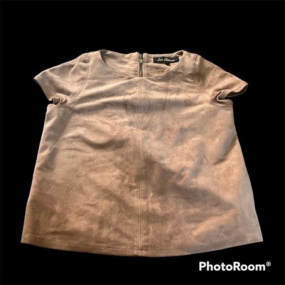 Faux suede Sam Edelman shirt with cross back design - Picture 1 of 6